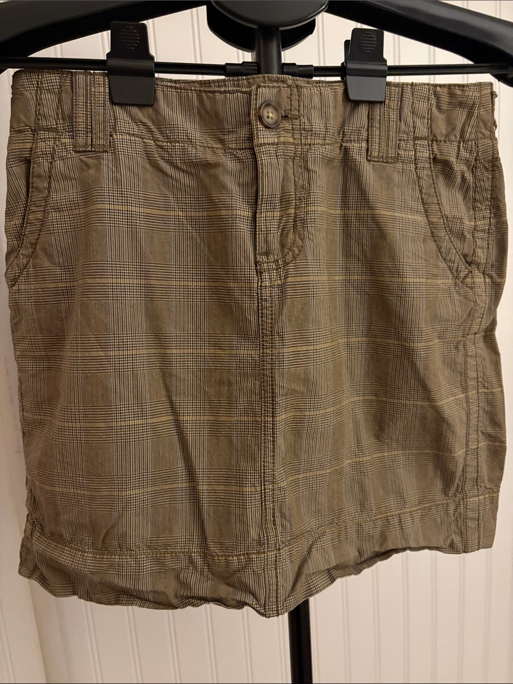 GAP Plaid Khaki Mini Skirt